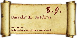 Barnódi Jolán névjegykártya